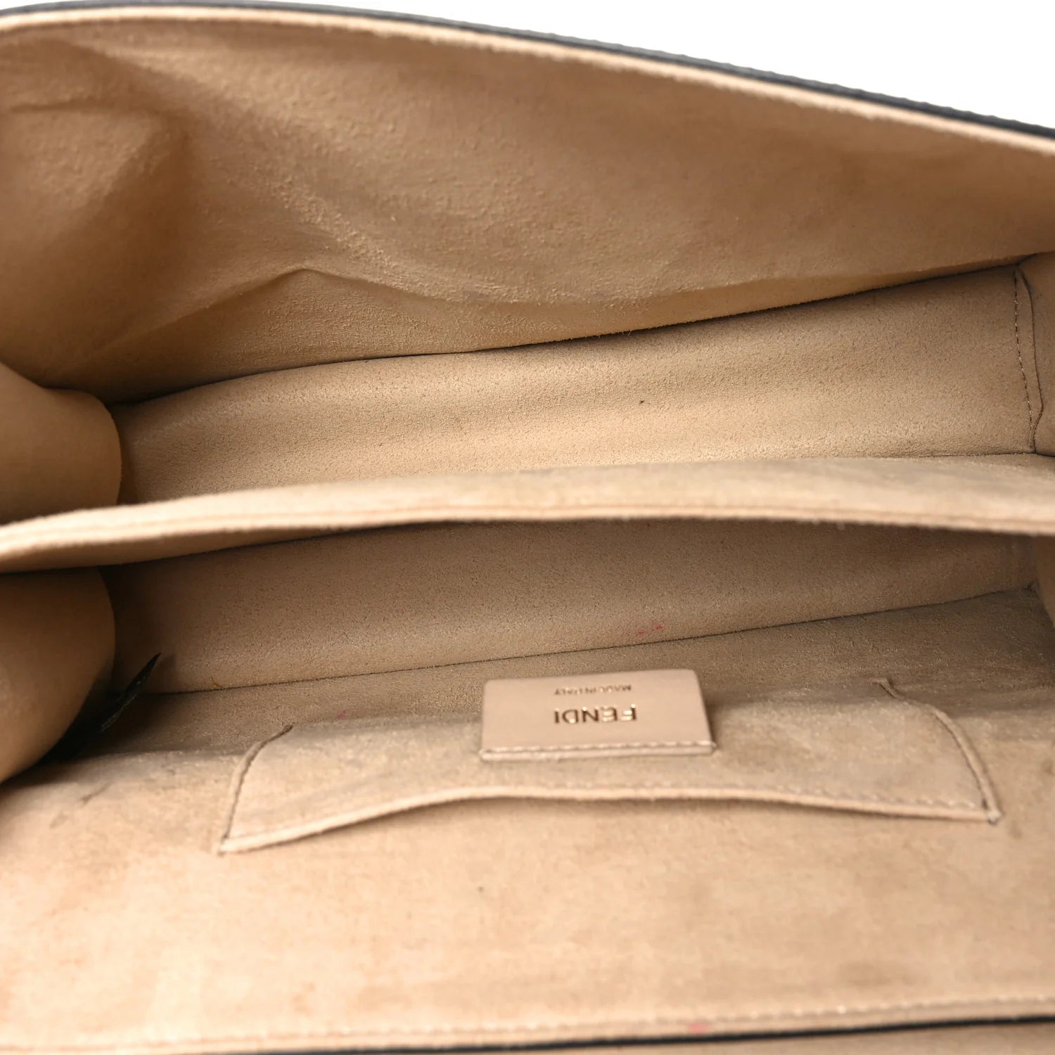 Vitello Liberty Bi-Color FF 1974 Embossed Chain Strap Kan U Shoulder Bag Black Maya