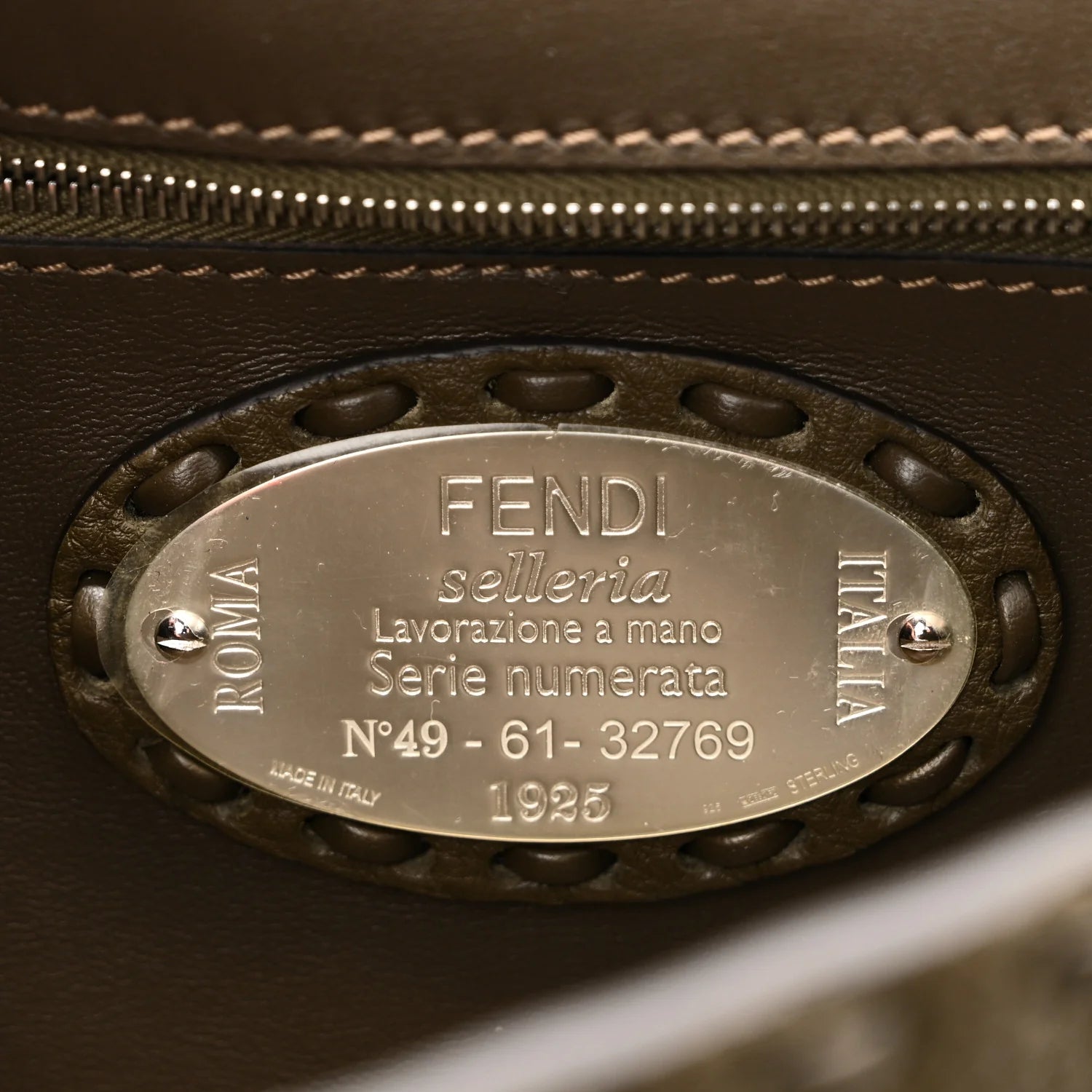 Cuoio Roma Sellerissima Nappa Sintetica Tape Stitch Baguette Wood