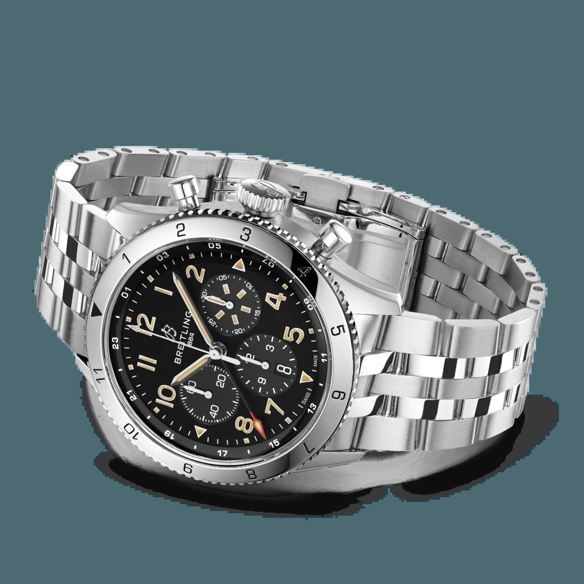 Classic AVI B04 Chronograph 46 P-51 Mustang, Stainless Steel, Ref# AB04453A1B1A1, Unworn 2024
