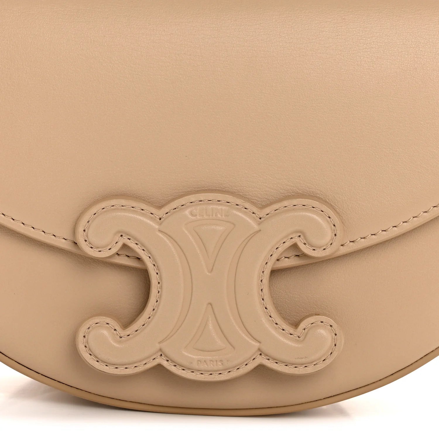 Smooth Calfskin Triomphe Besace Bag Nude