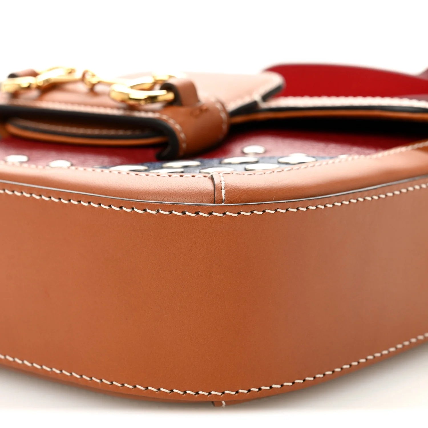 Snakeskin Studded Web Mini Horsebit 1955 Shoulder Bag Multicolor