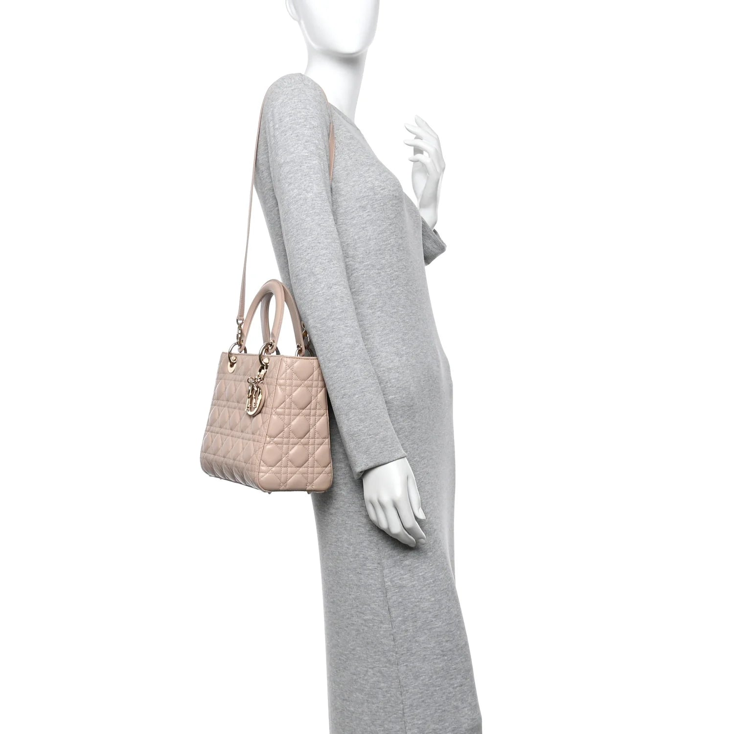 Lambskin Cannage Medium Lady Dior Light Pink