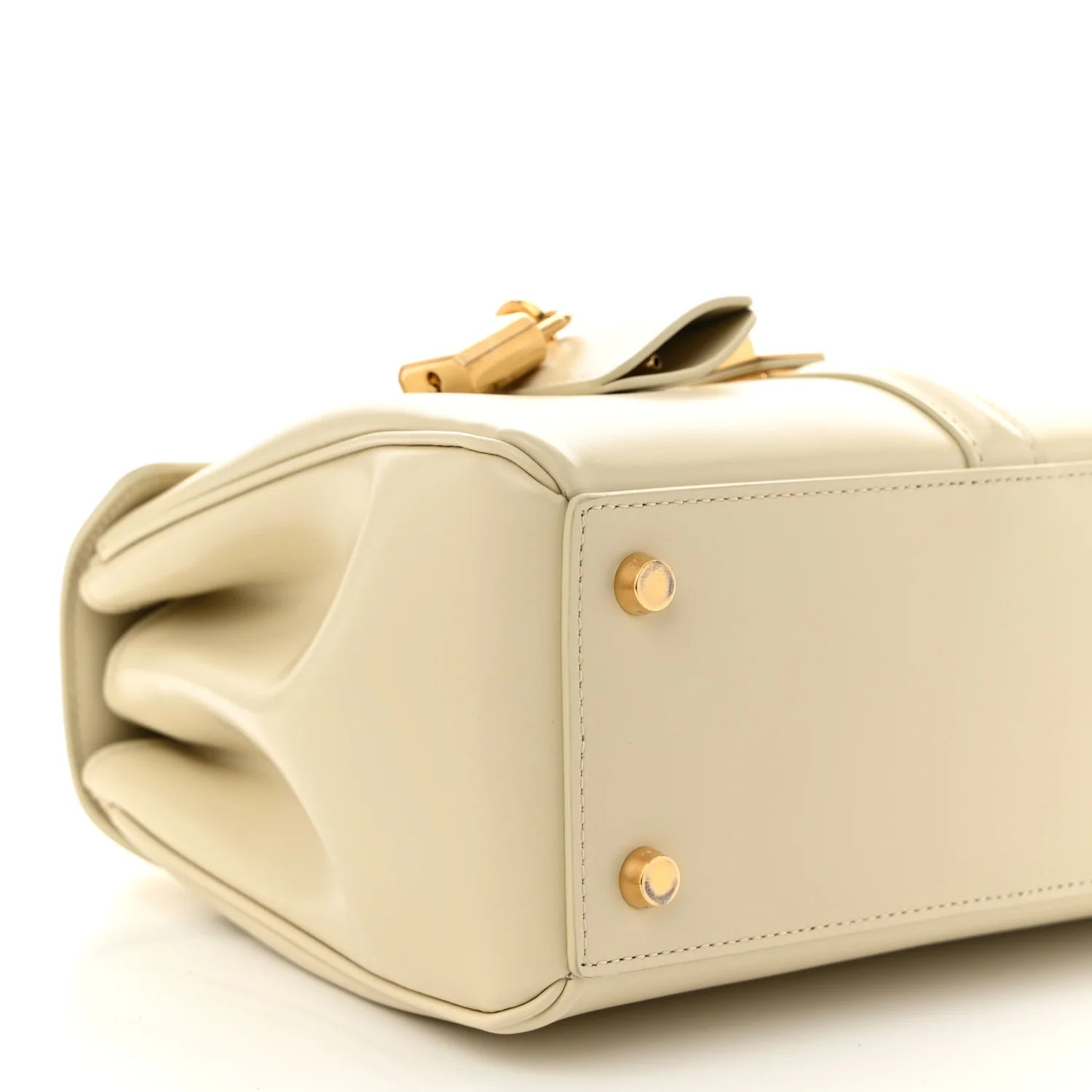 Satinated Calfskin Small 16 Top Handle Bag Beige