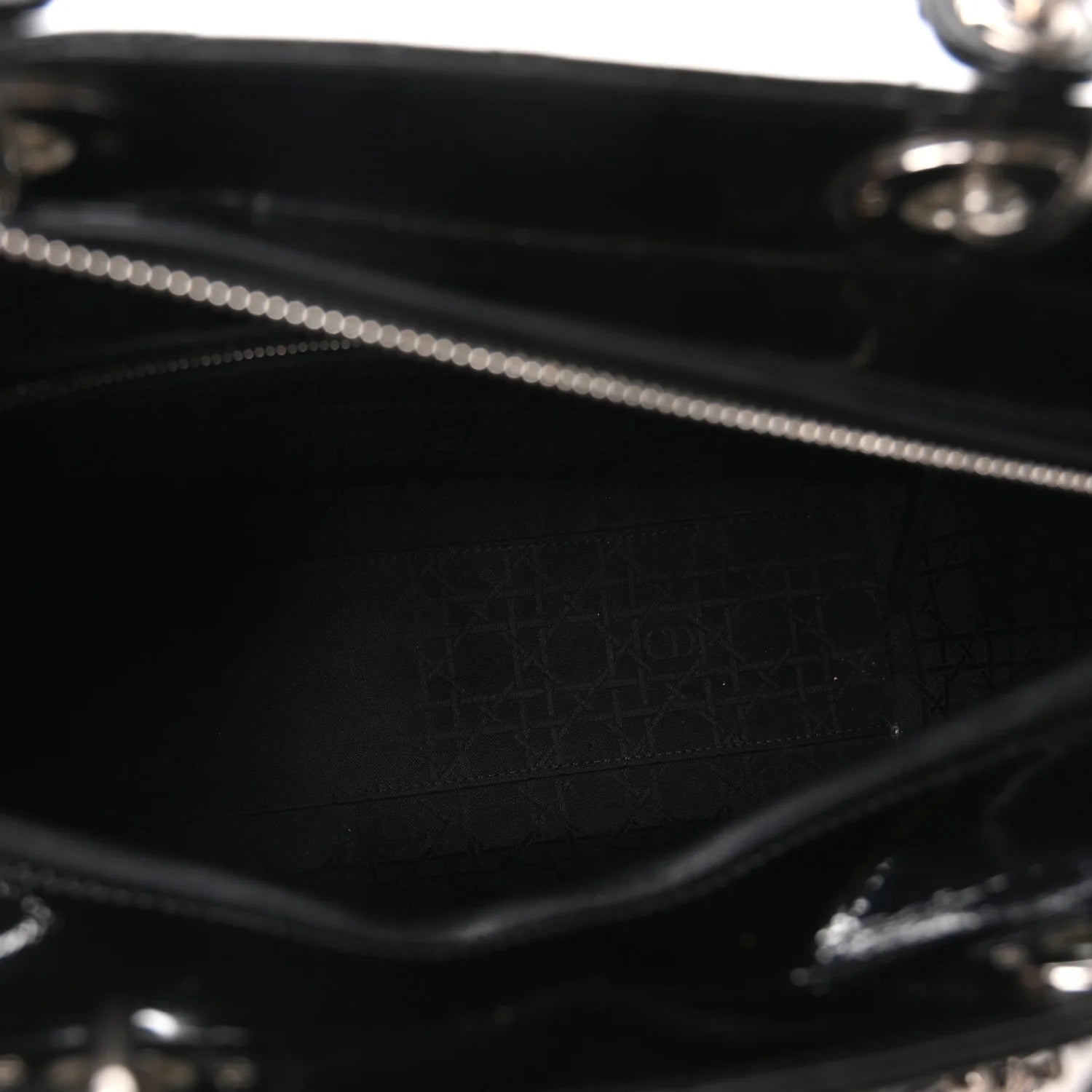 Patent Cannage Large Lady Dior Black