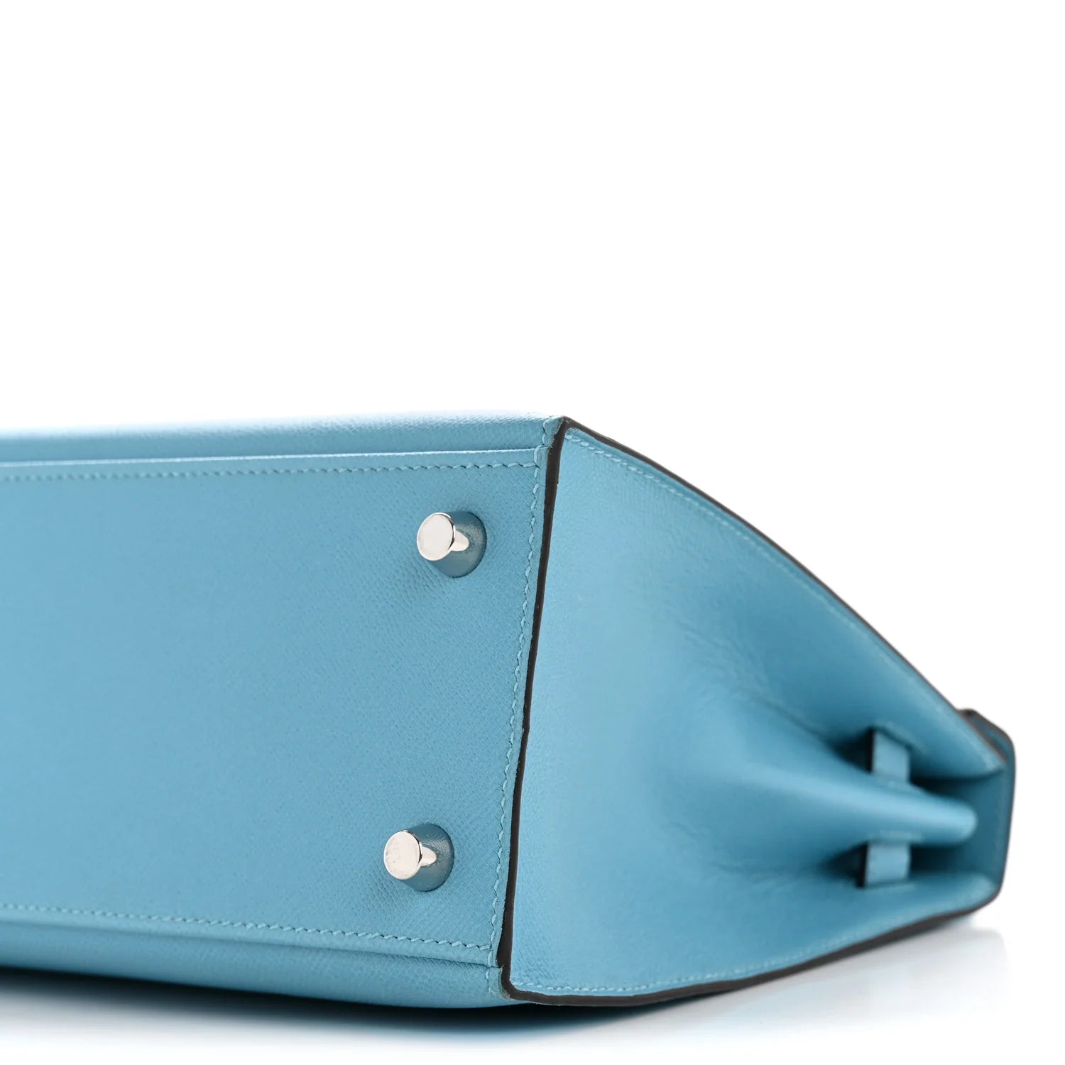 Madame Calfskin Kelly Sellier 25 Bleu Du Nord