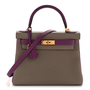 Togo Horseshoe Kelly Retourne 28 Gris Asphalte Anemone