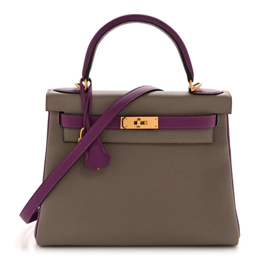 Togo Horseshoe Kelly Retourne 28 Gris Asphalte Anemone