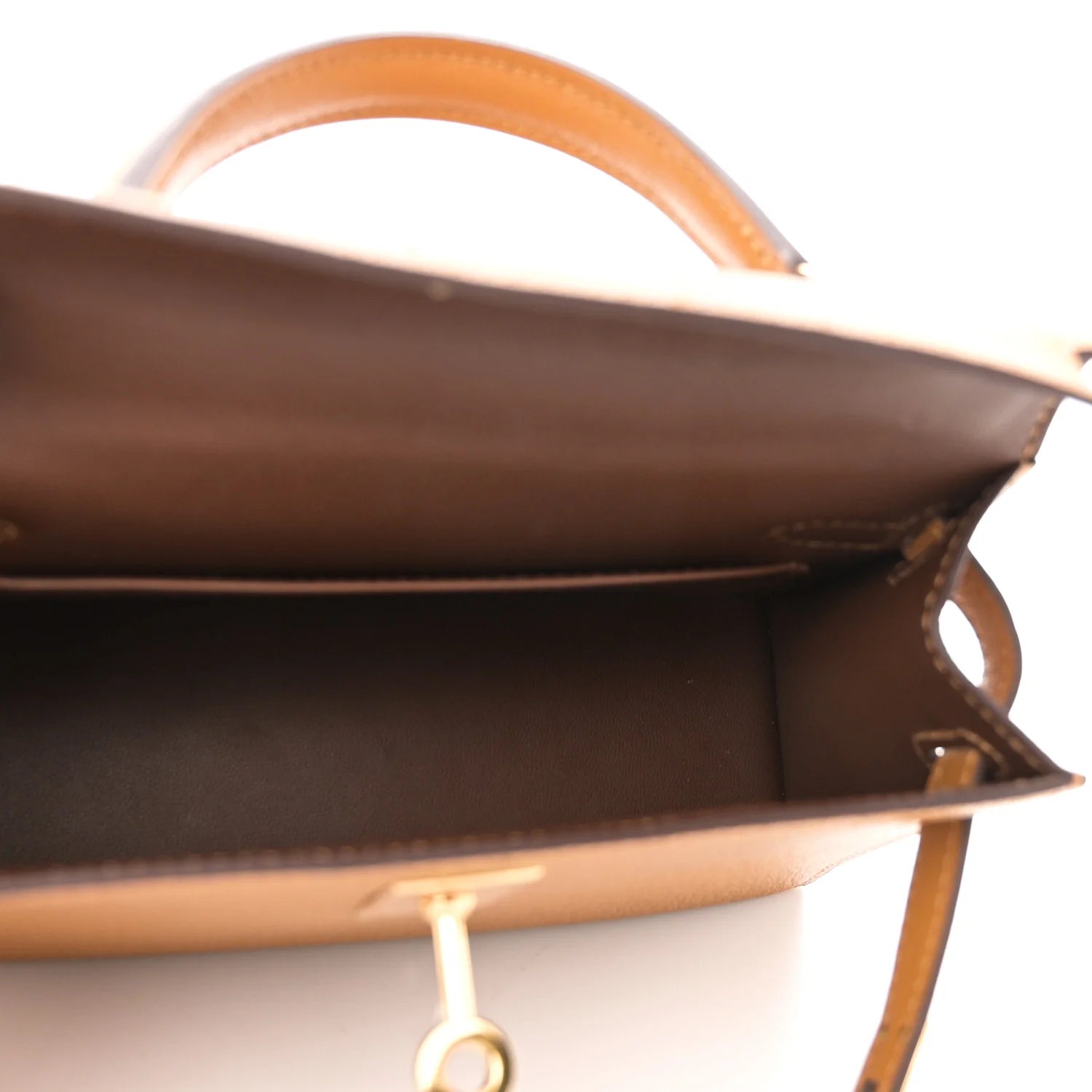 Chevre Mysore Verso Mini Kelly Sellier 20 Caramel Cacao