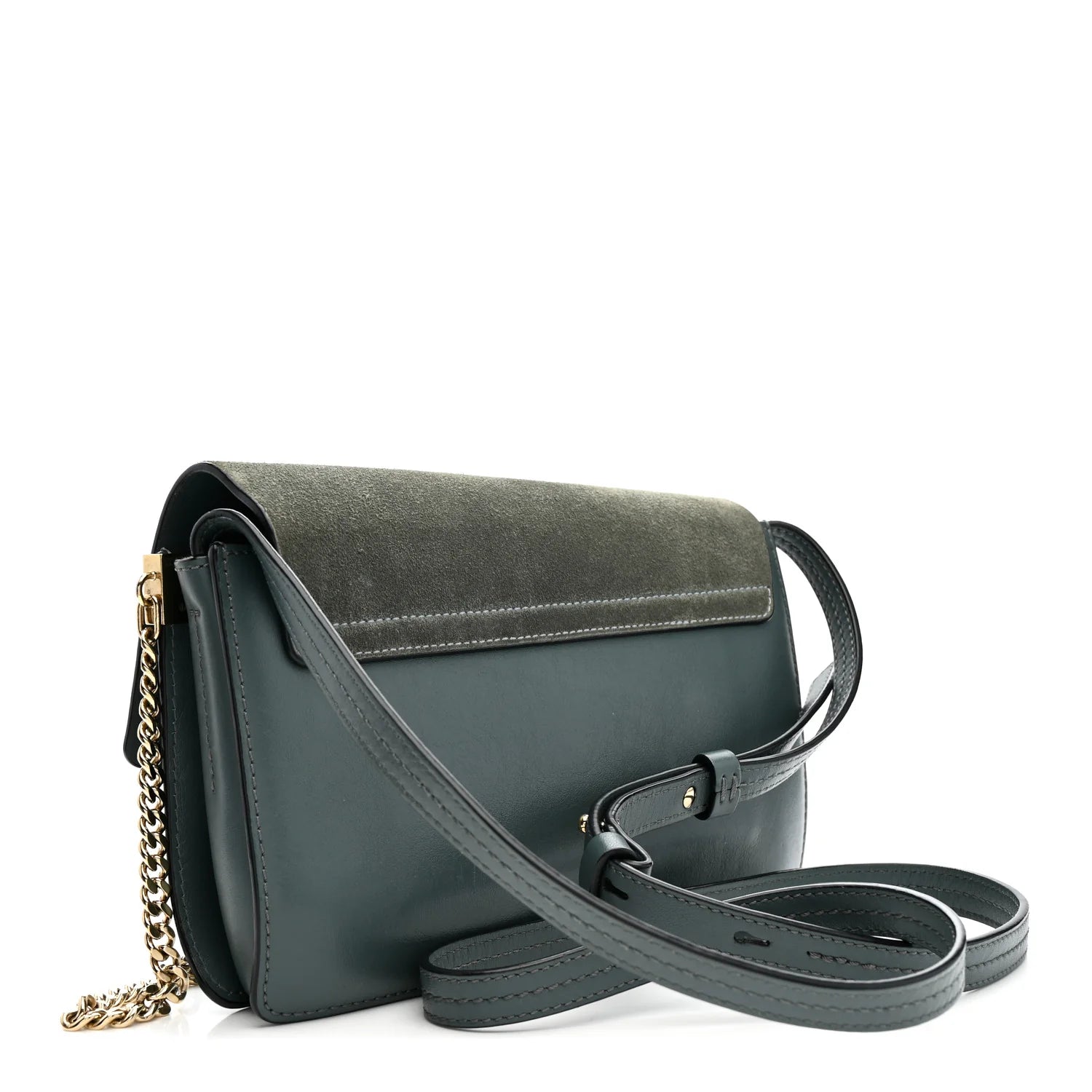 Suede Calfskin Small Faye Shoulder Bag Cloudy Blue