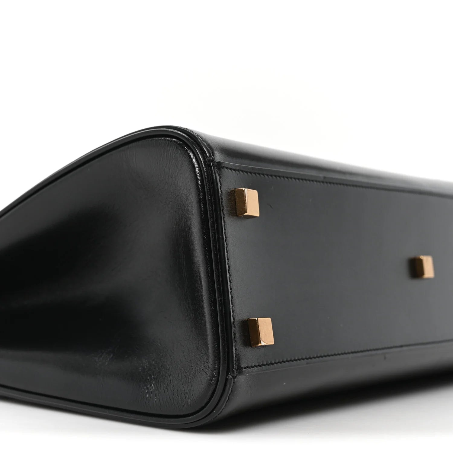 Smooth Calfskin Manhattan Top Handle Black
