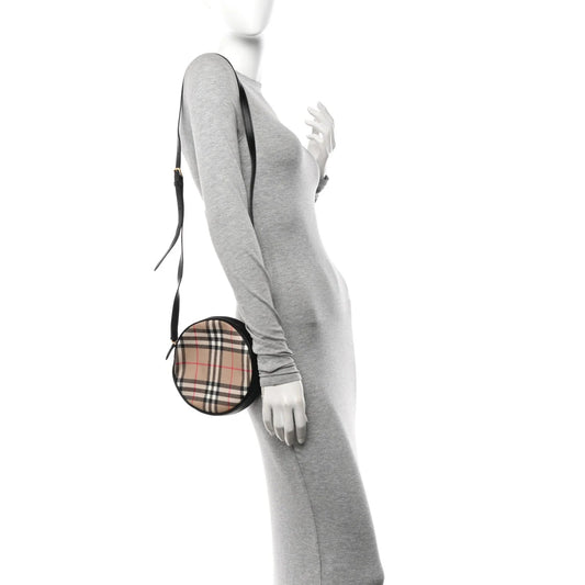 Vintage Check Canvas Calfskin Louise Bag Archive Beige Black