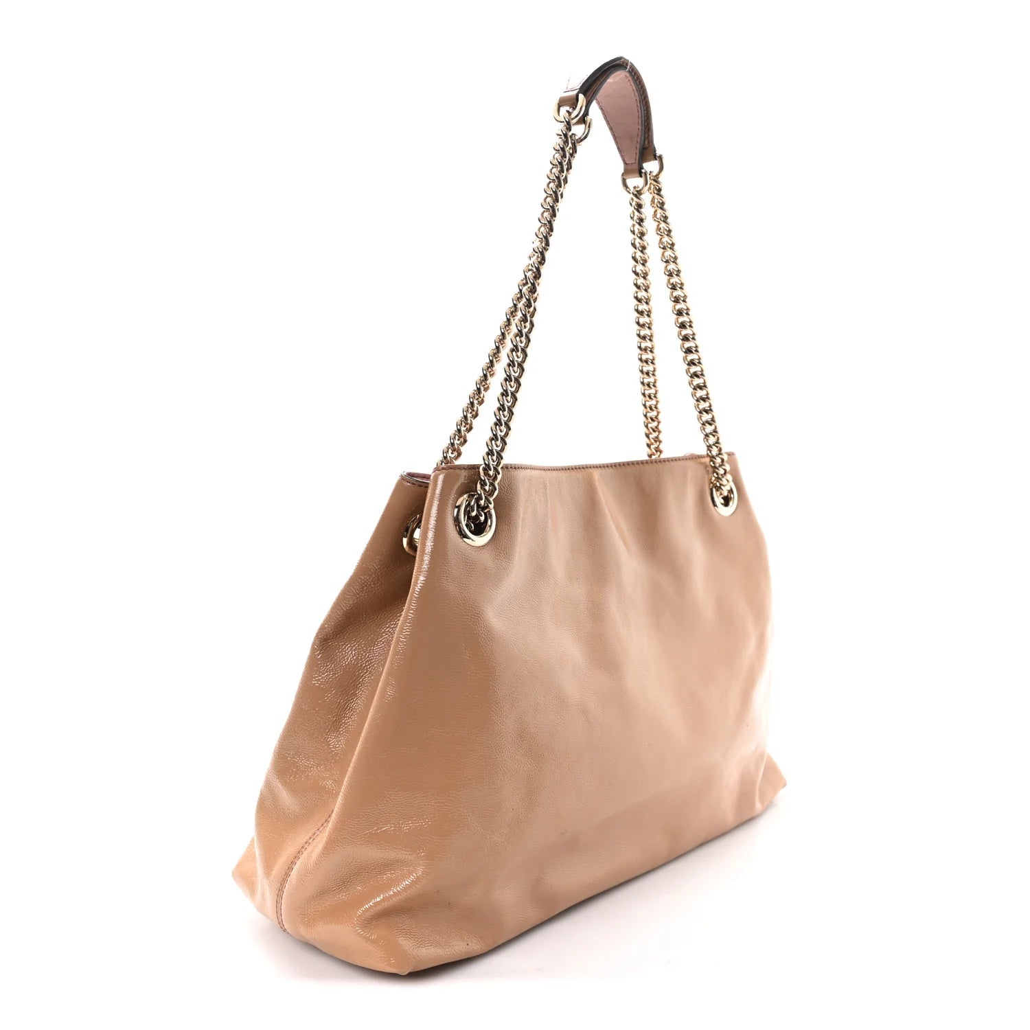 Vernice Naplack Medium Soho Chain Shoulder Bag Dark Cipria