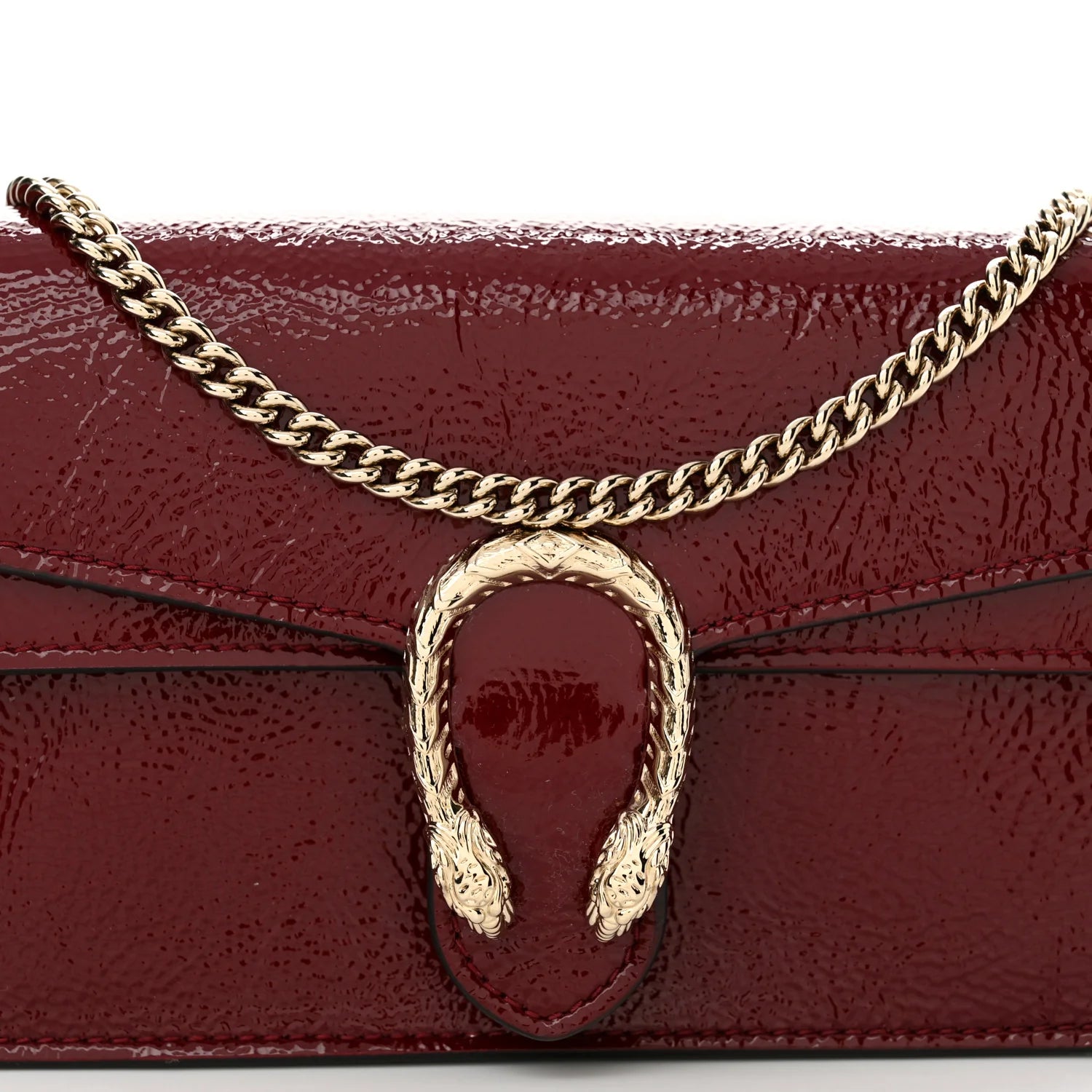 Crinkled Patent Mini Dionysus Shoulder Bag Rosso Ancora Red