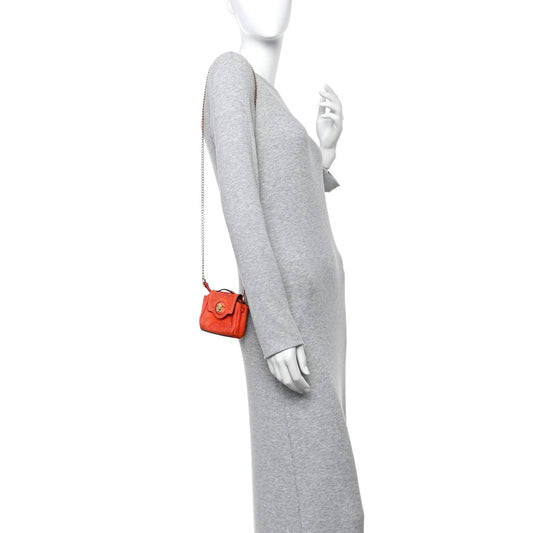 Suede Crystal Studded Micro La Medusa Bag Orange