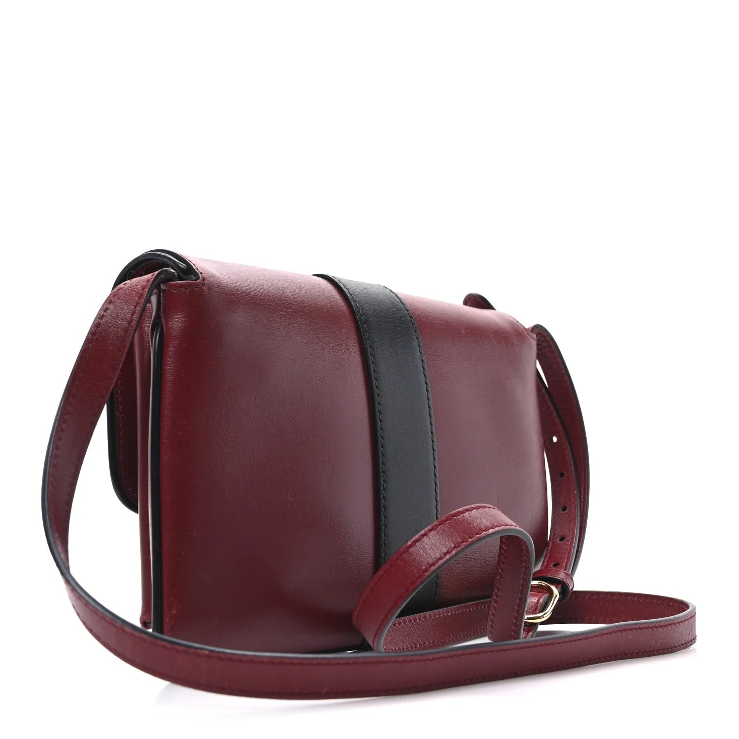 Vitello Palmellato Lux Bi-Color Small Arli Flap Shoulder Bag New Cherry Red Black