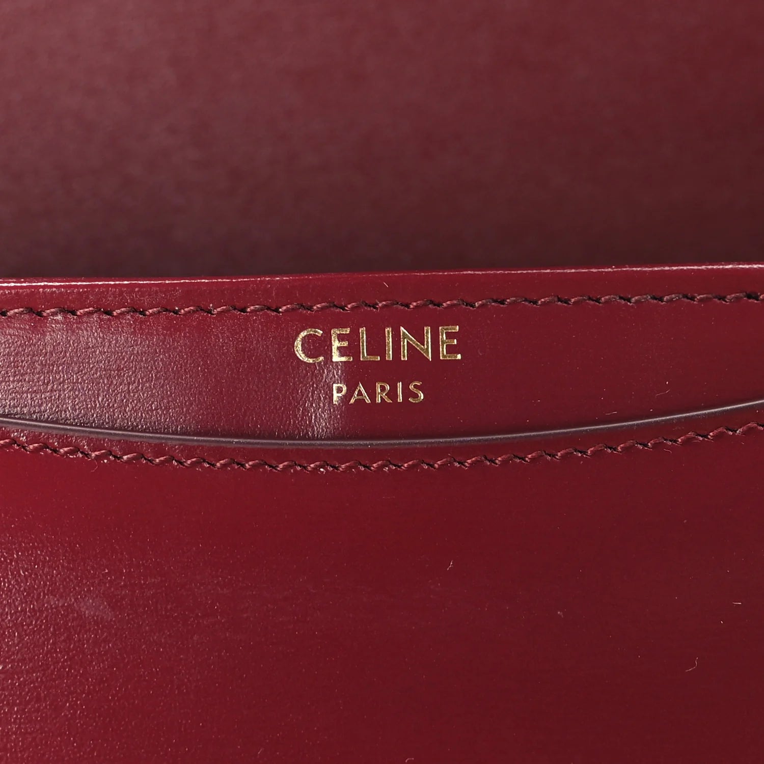 Shiny Calfskin Triomphe Mini Besace Clea Carmin