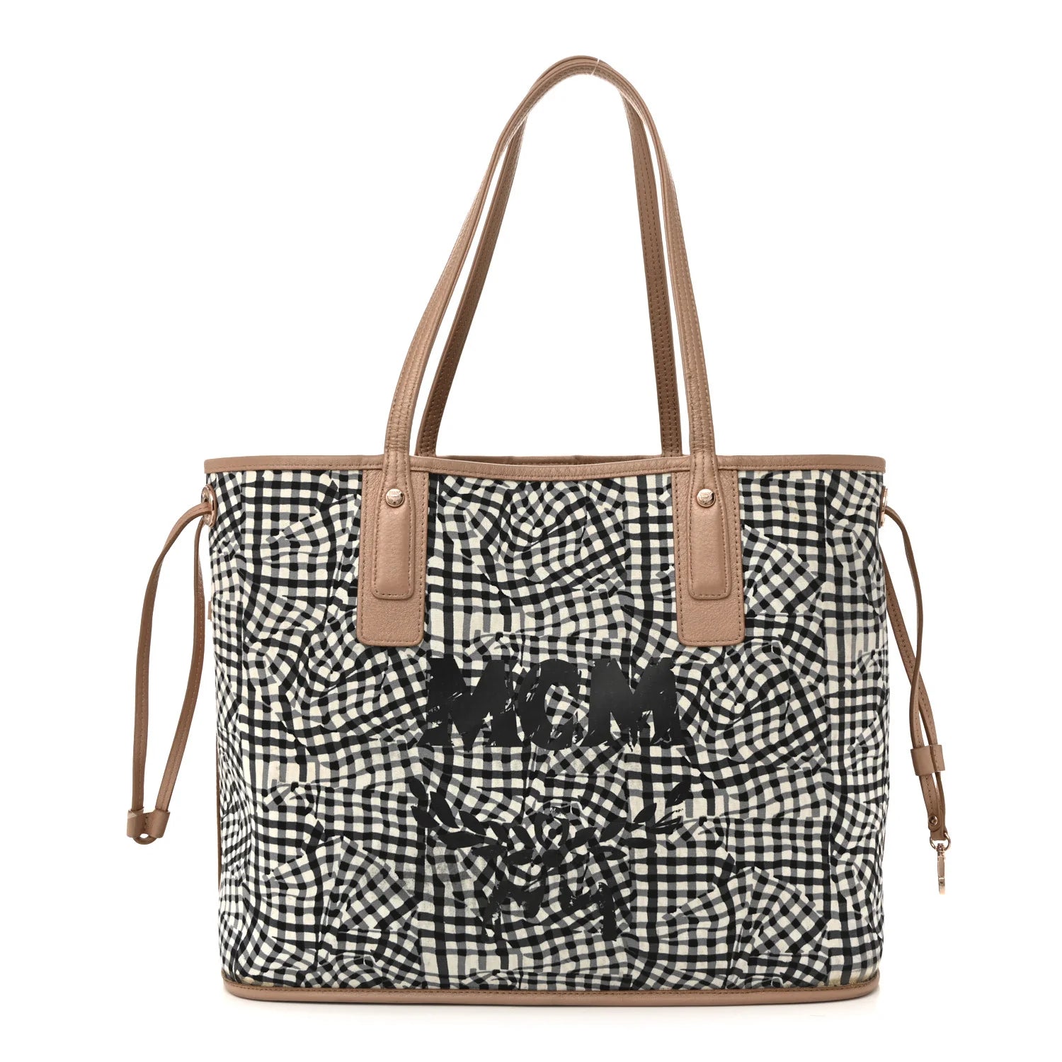 Metallic Visetos Medium Liz Reversible Shopper Tote Champagne Gold