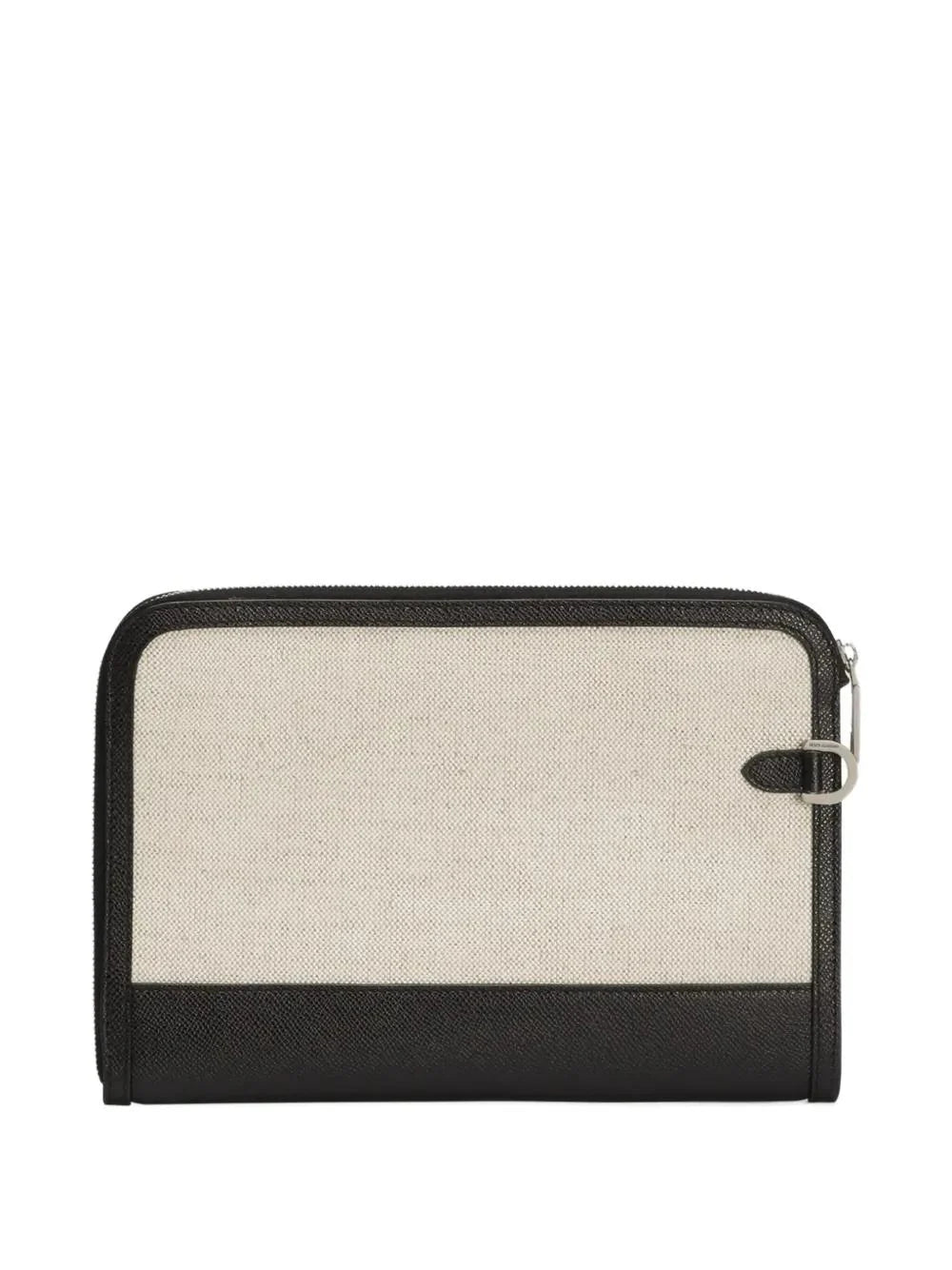 TWO-TONE IVORY BLACK CLUTCH BAG with LOGO