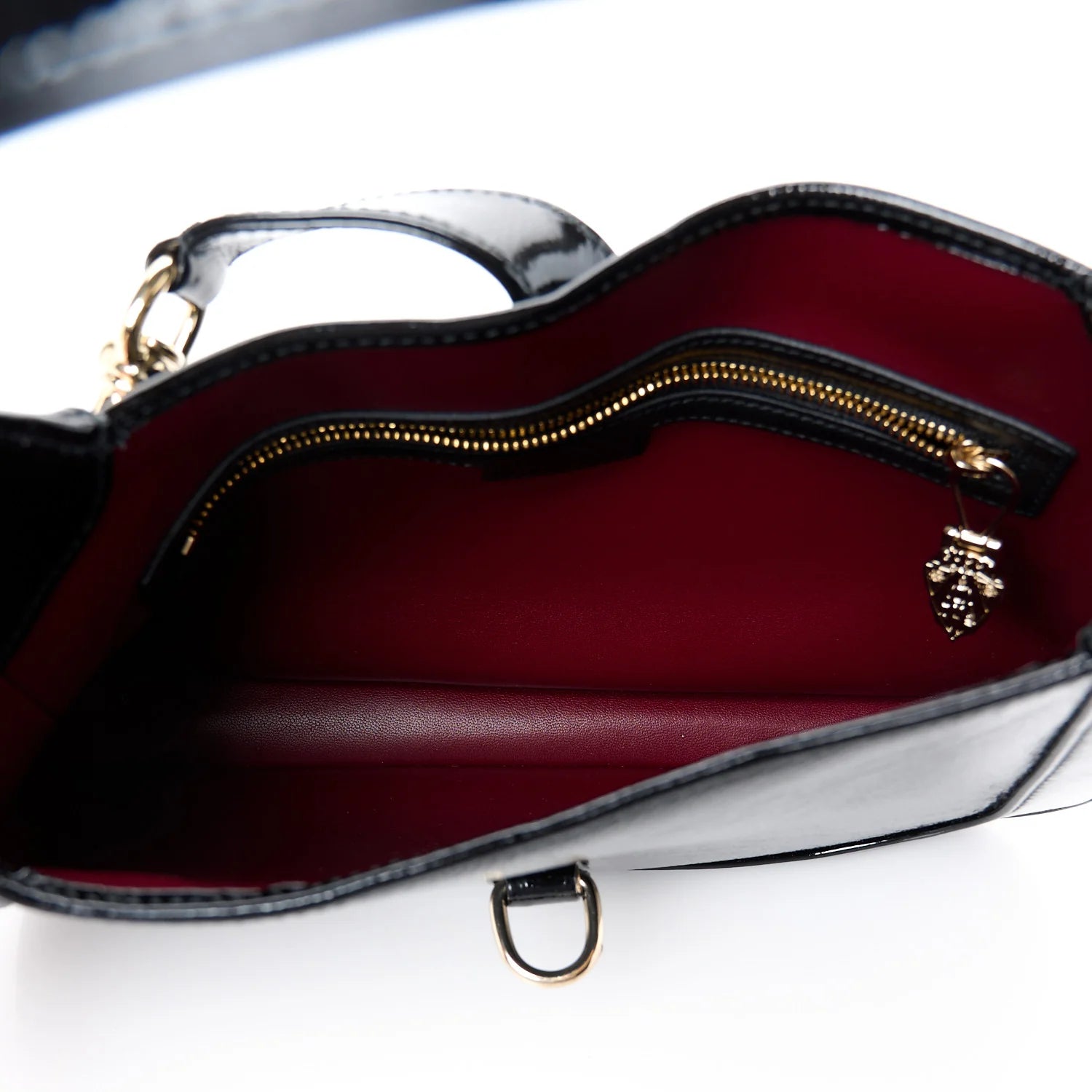 Patent Calfskin Small Jackie Shoulder Bag Black