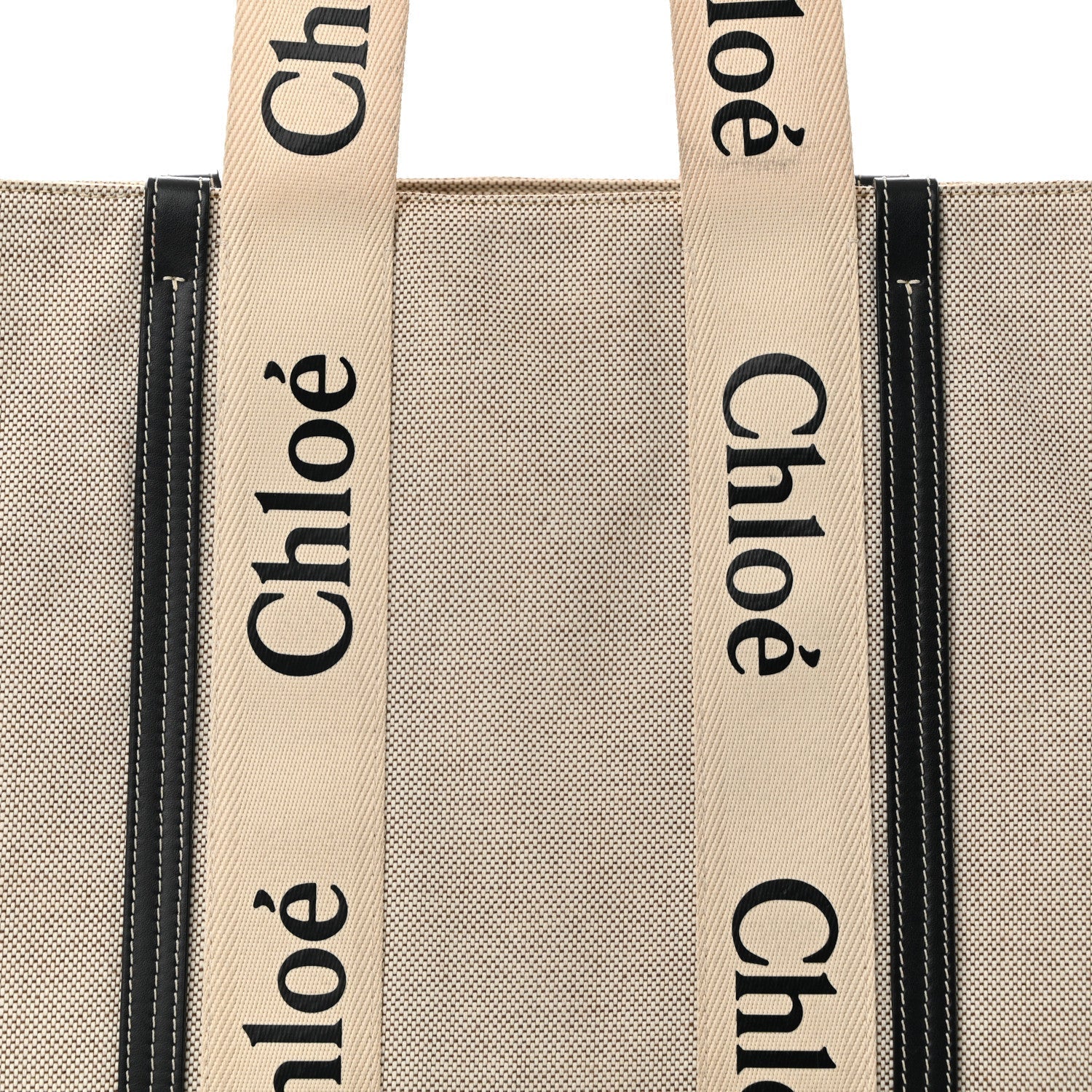 Cotton Calfskin Large Woody Ribbon Tote White Blue