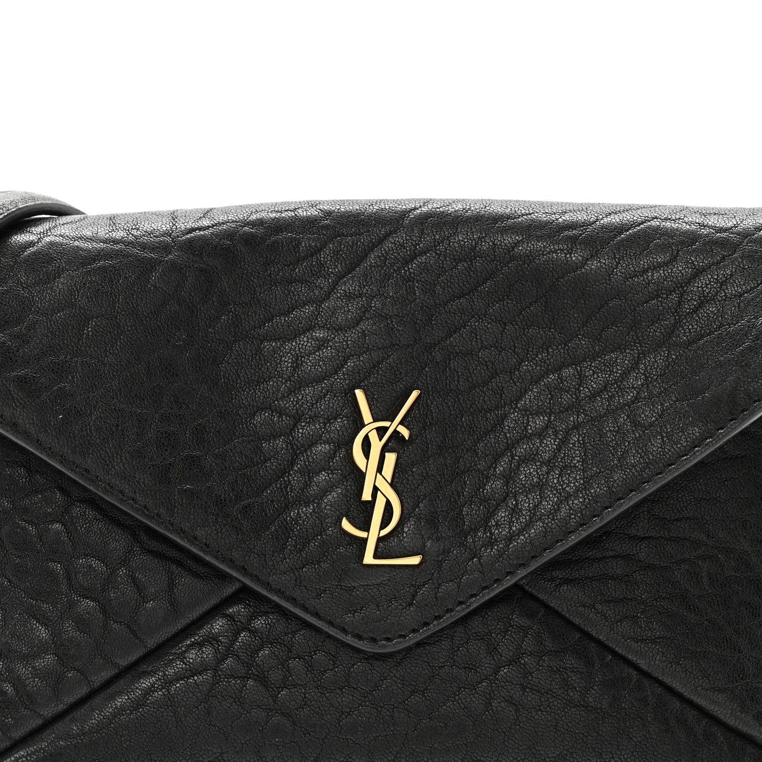 Grained Lambskin Small Cassandre Chain Pouch Black