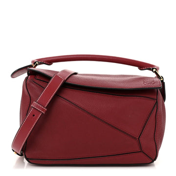 Grained Calfskin Small Puzzle Bag Rouge