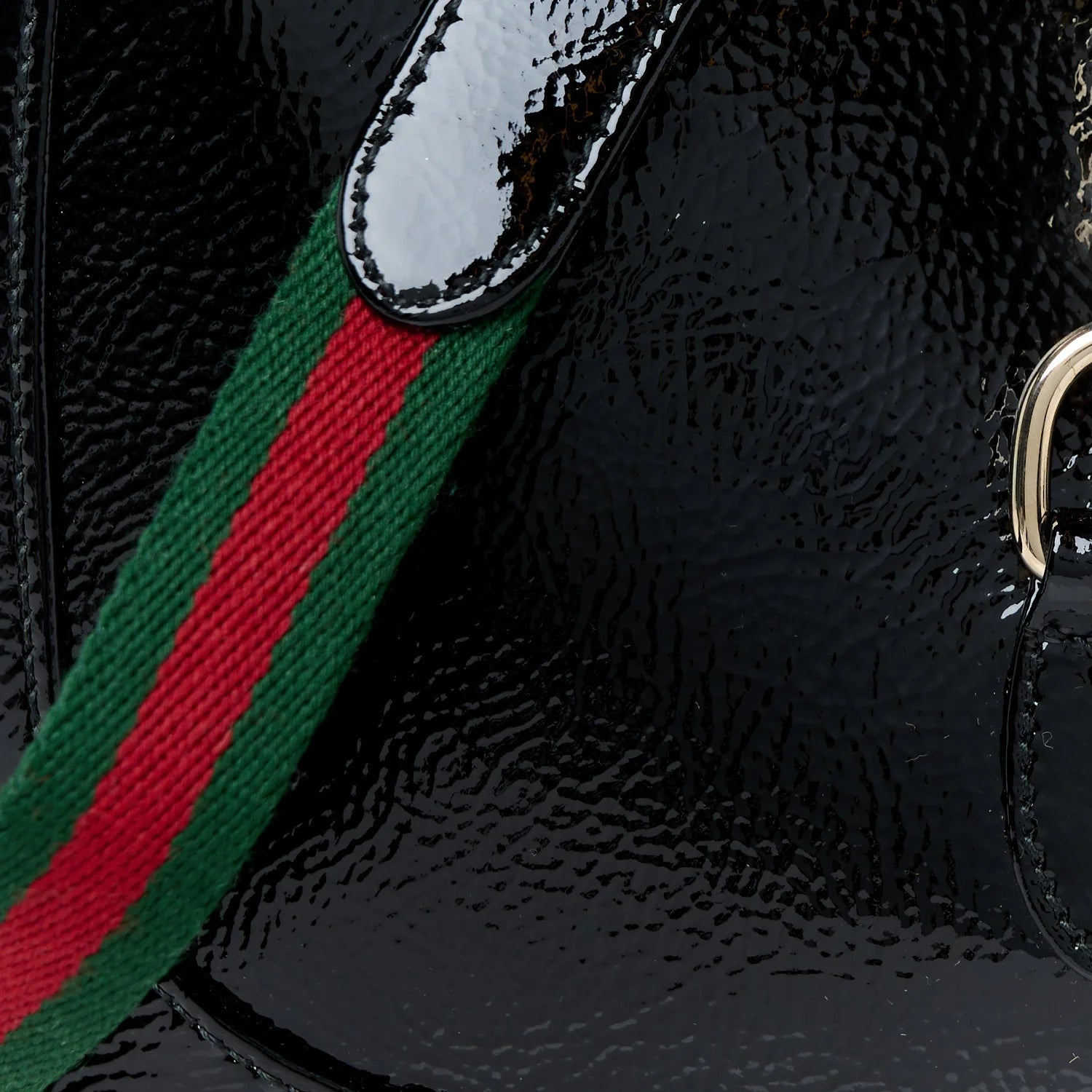 Patent Calfskin Small Jackie Shoulder Bag Black