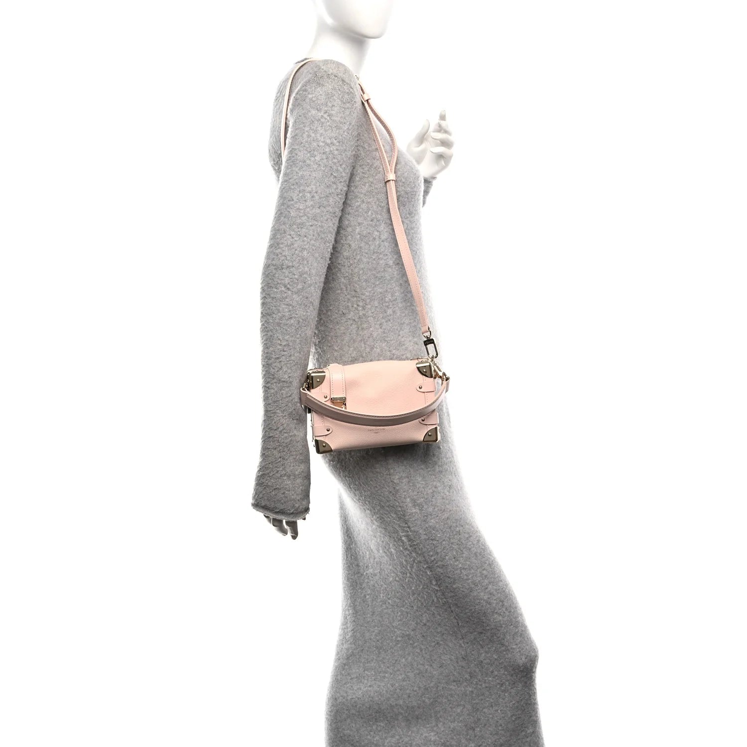 Grained Calfskin Side Trunk PM Pink Pearl