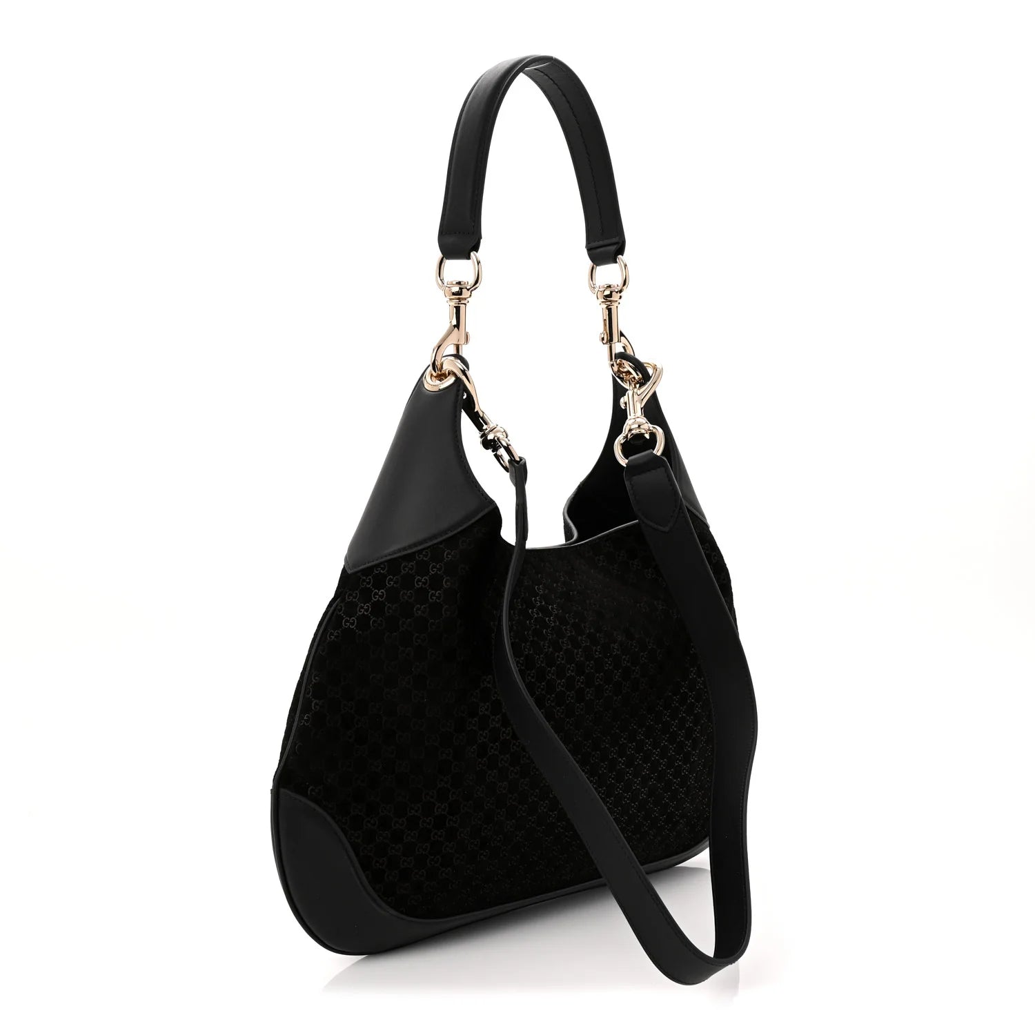 Suede Micro GG Calfskin B Medium Shoulder Bag Arabella Black