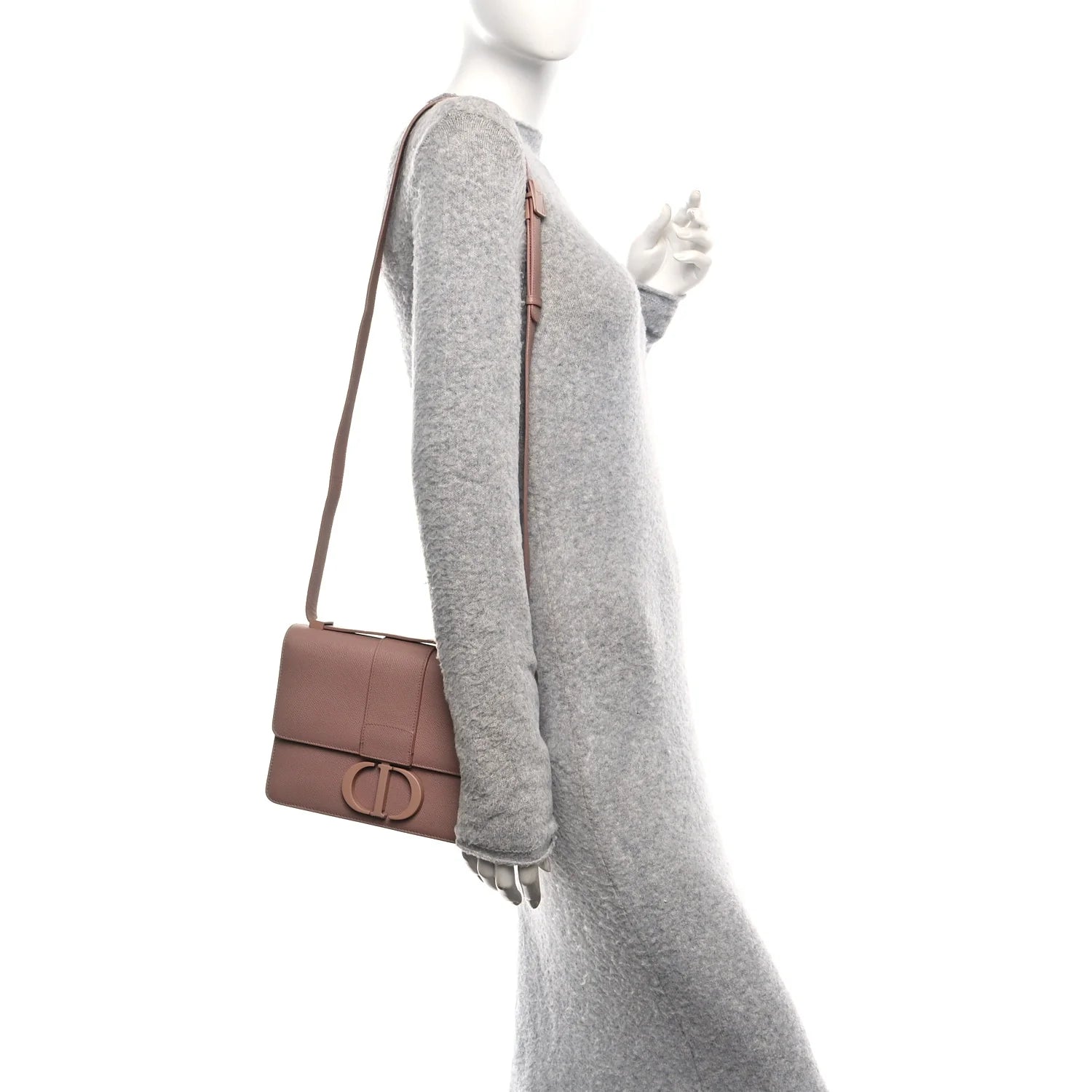 Ultra Matte Grained Calfskin 30 Montaigne Flap Bag Fard