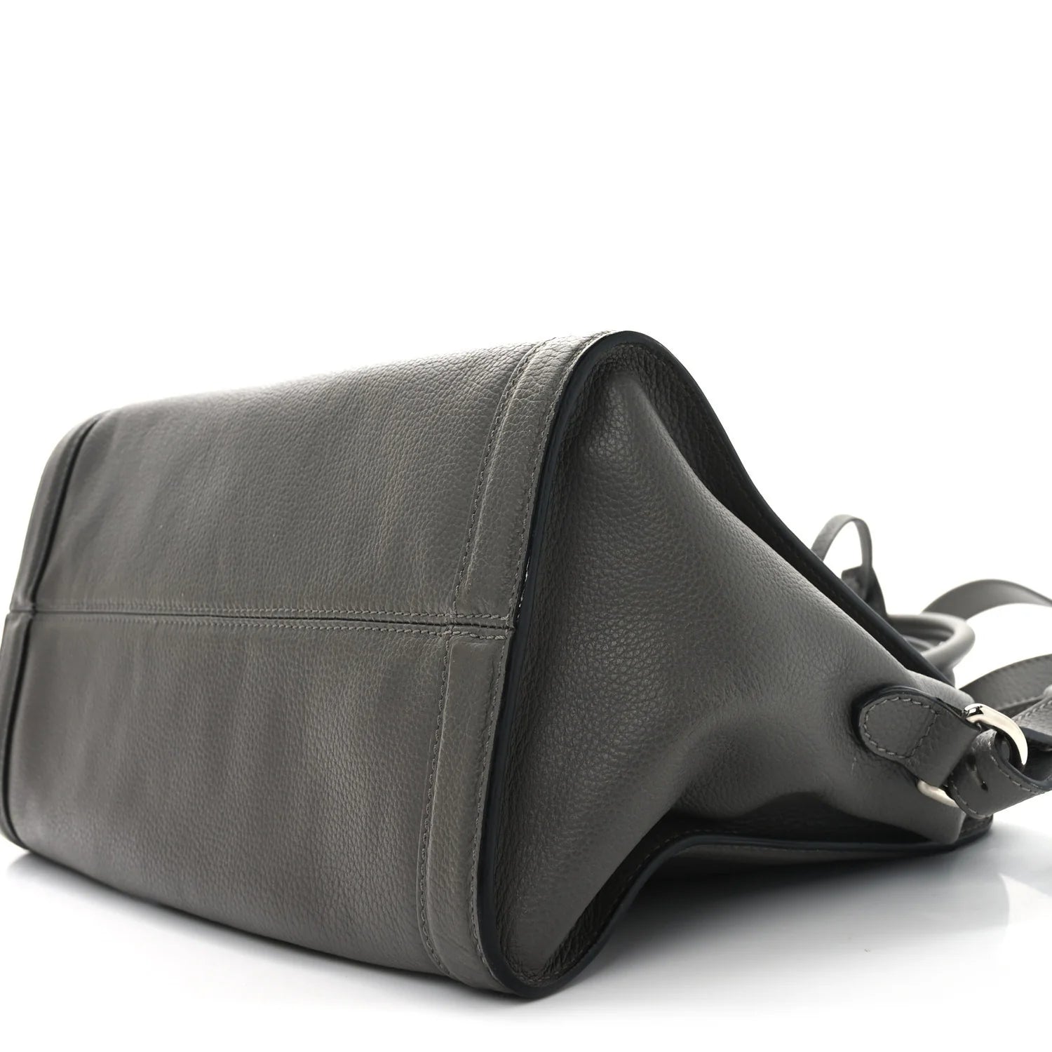 Pebbled Calfskin Small Skull Padlock Zip around Tote Dark Grey