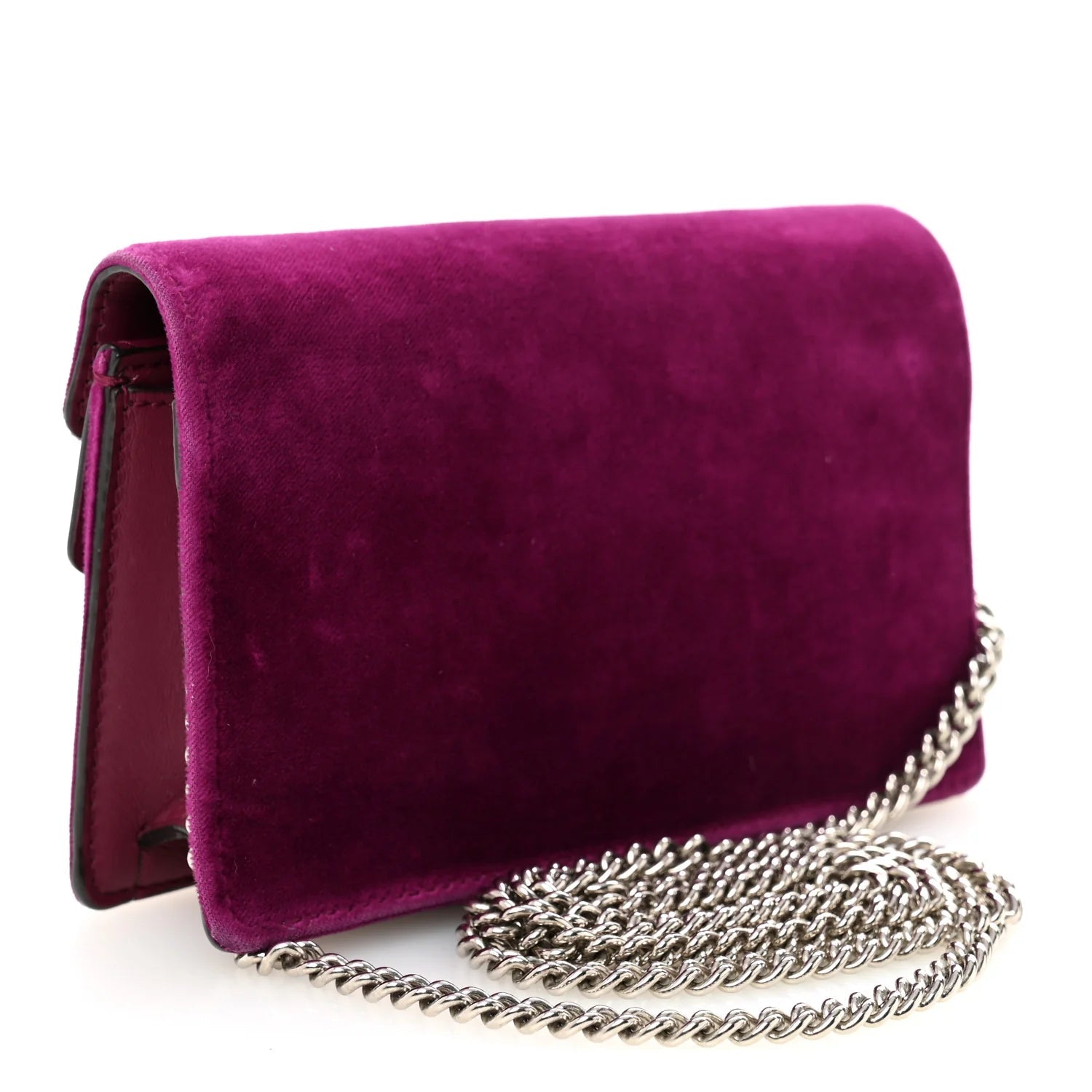 Velvet Super Mini Dionysus Shoulder Bag Fuchsia Violet Cyclamen