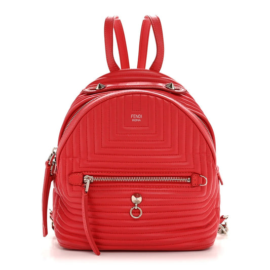 Shiny Nappa Trapuntata Mini Backpack Papavero