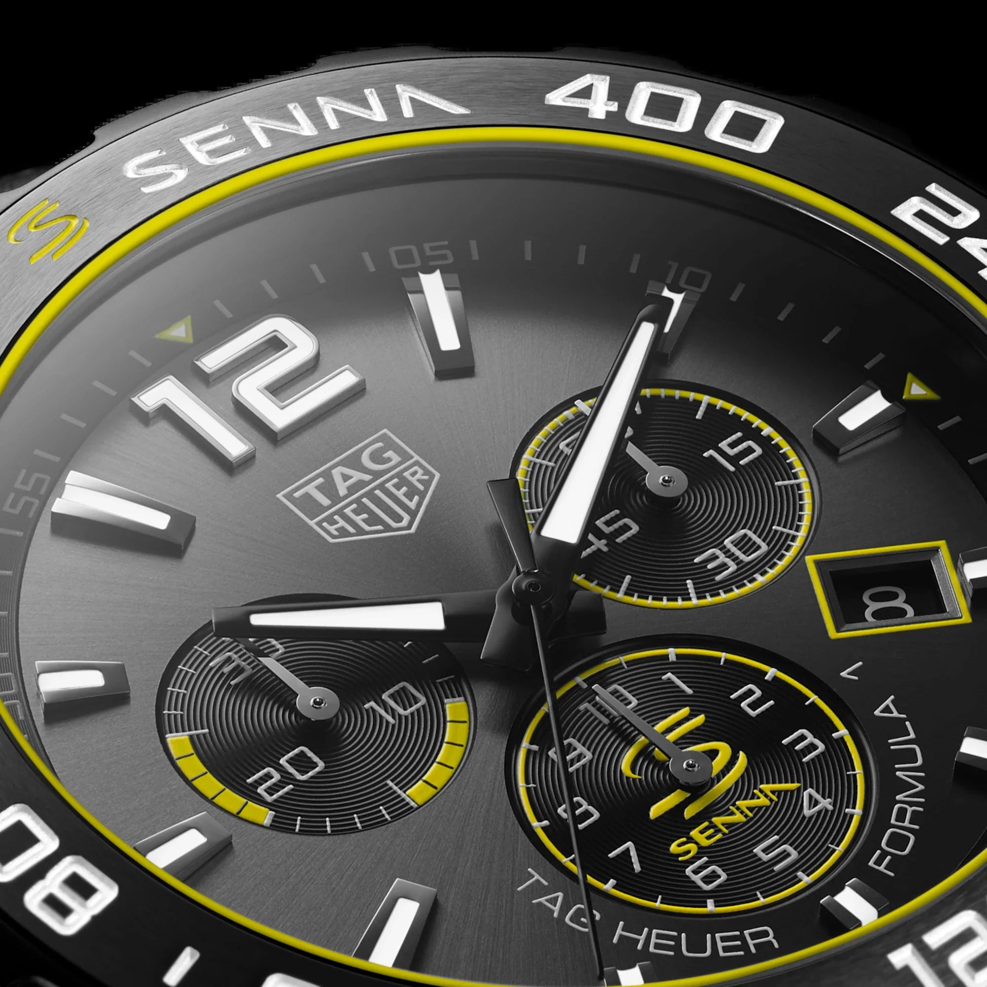 Unworn  Formula 1 Senna Chronograph, DLC Stainless Steel, 43Mm, Ref# CAZ101AJ.FC6487, Box & Papers