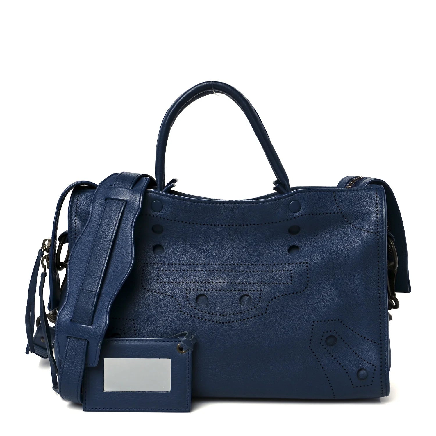 Veau Soyeux Perforated Blackout Hardware S City Bleu Marine