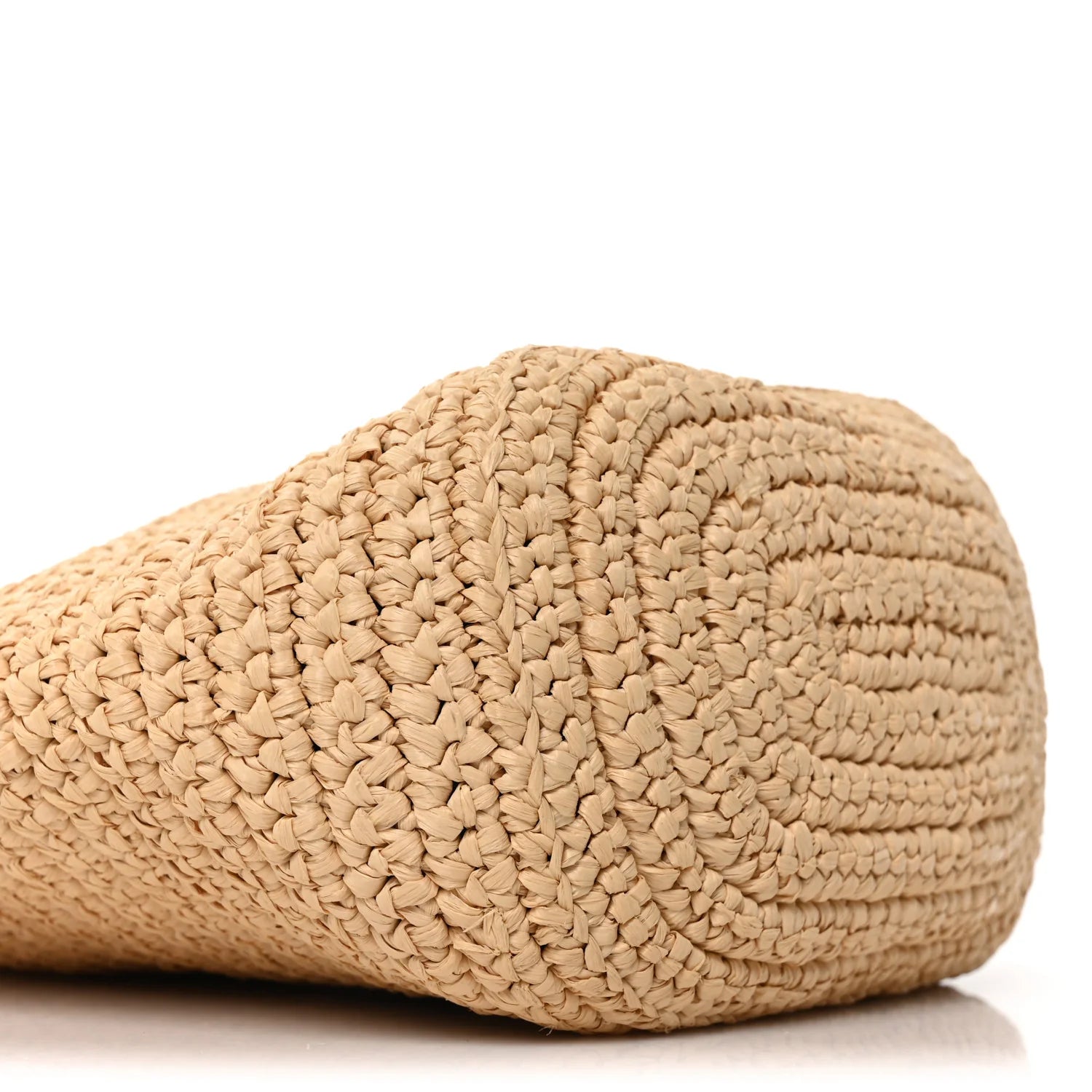 Yarn Raffia Effect Crochet Small Bucket Bag Naturale