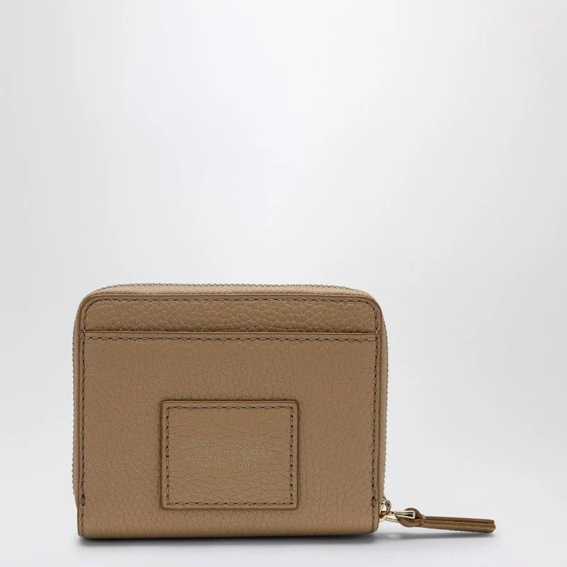 MINI BEIGE FULLGRAIN LEATHER WALLET