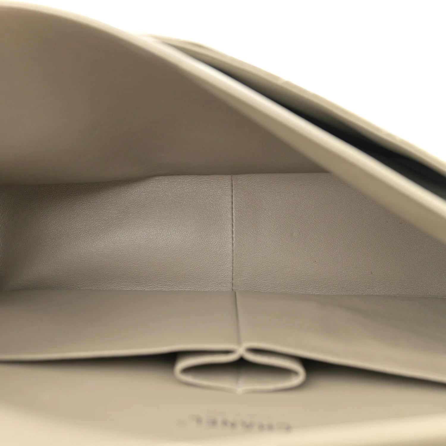 Patent Calfskin Quilted Jumbo Double Flap Grey