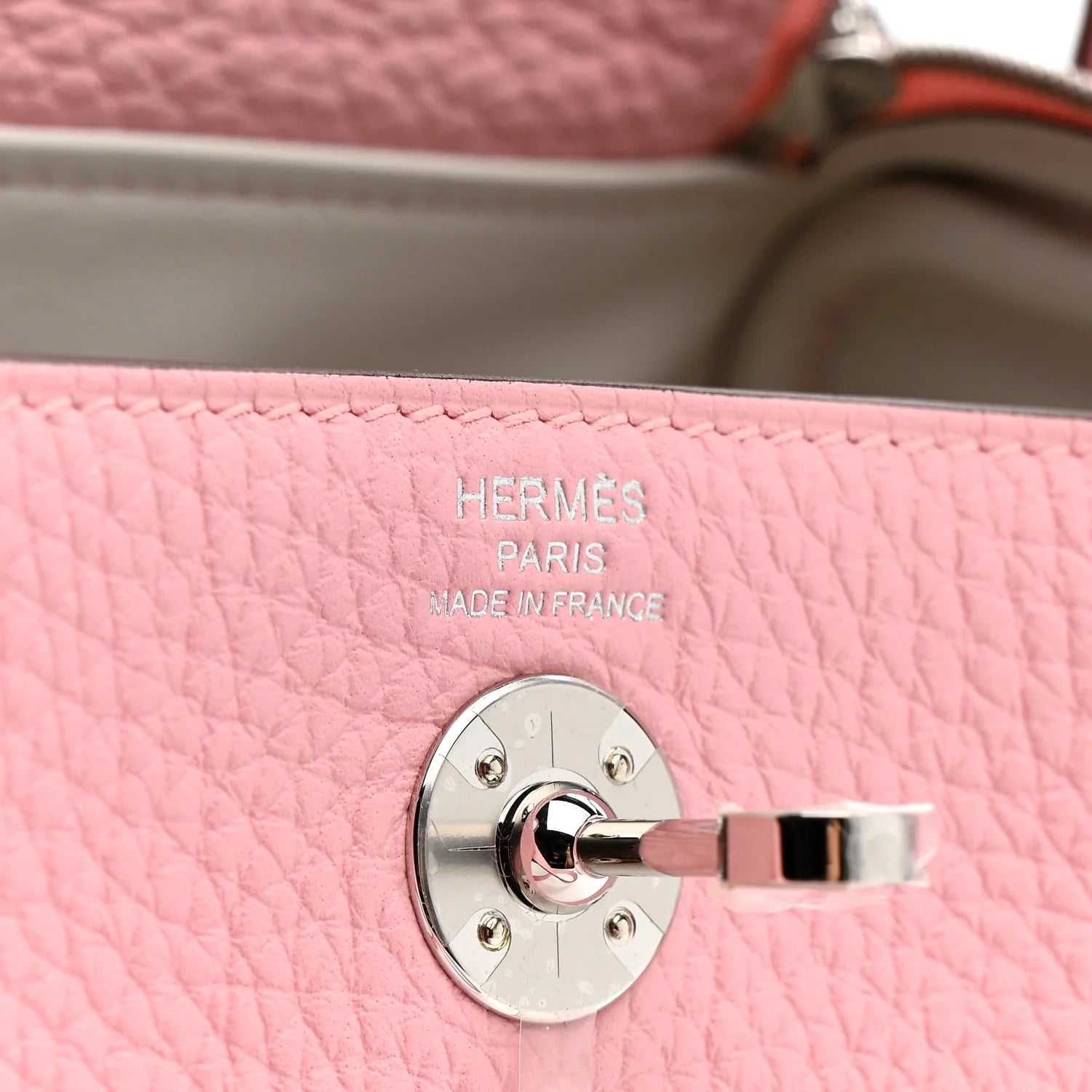 Taurillon Clemence Verso Mini Lindy 20 Rose Sakura Gris Perle