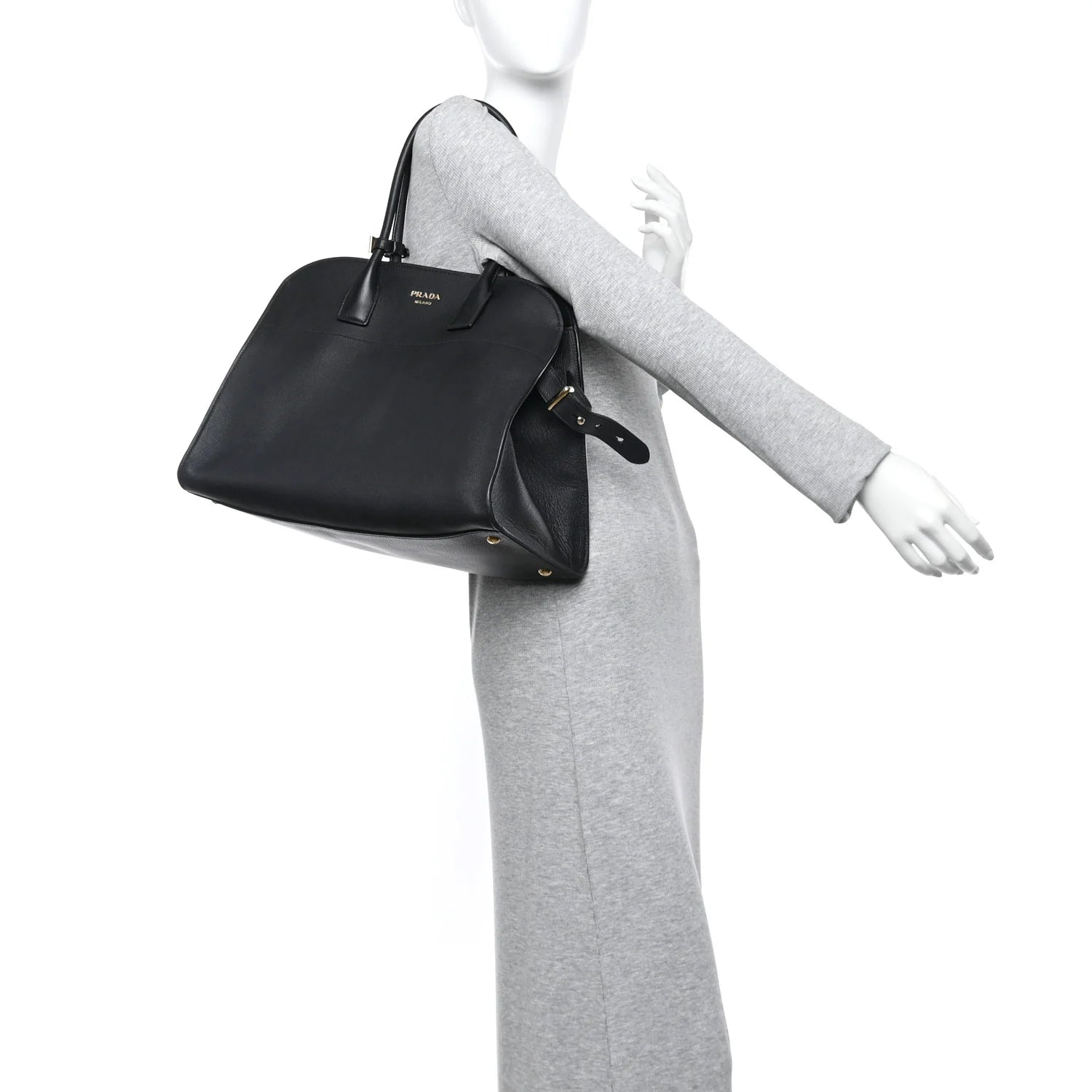 Soft Grain Calfskin Large Tote Bag Black