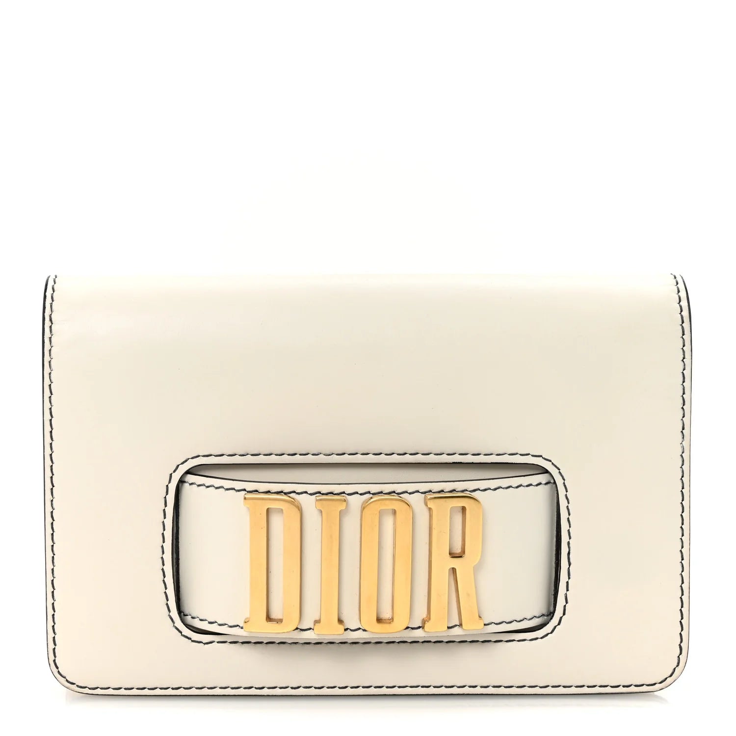 Smooth Calfskin Dio(R)Evolution Flap Clutch White