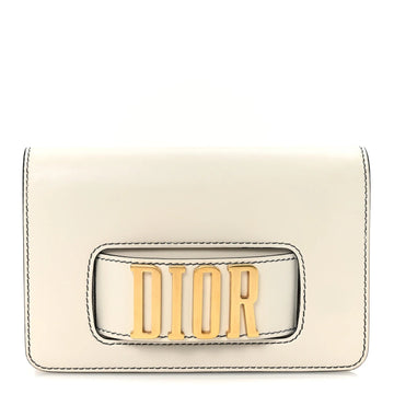 Smooth Calfskin Dio(R)Evolution Flap Clutch White