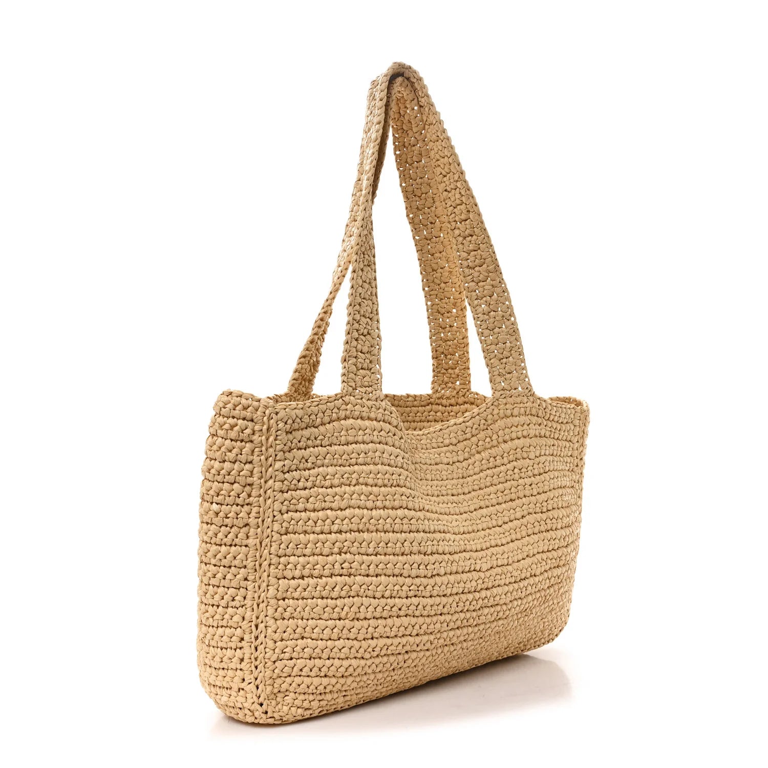 Raffia V Shoulder Bag