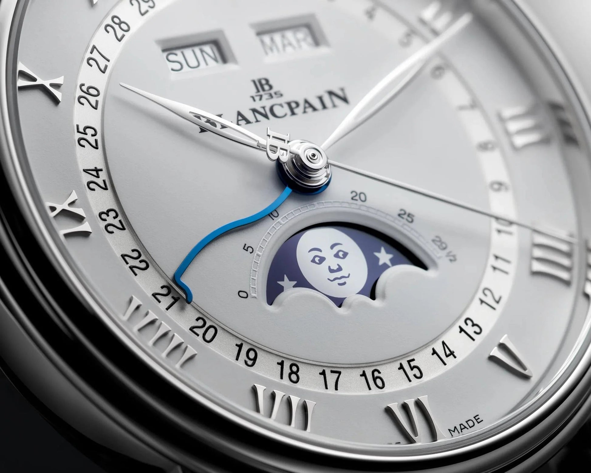 Unworn  Villeret Ultra Slim Moonphase and Complete Calender, Stainless Steel, 40 Mm, Ref# 6654A-1127-55B, Box and Papers