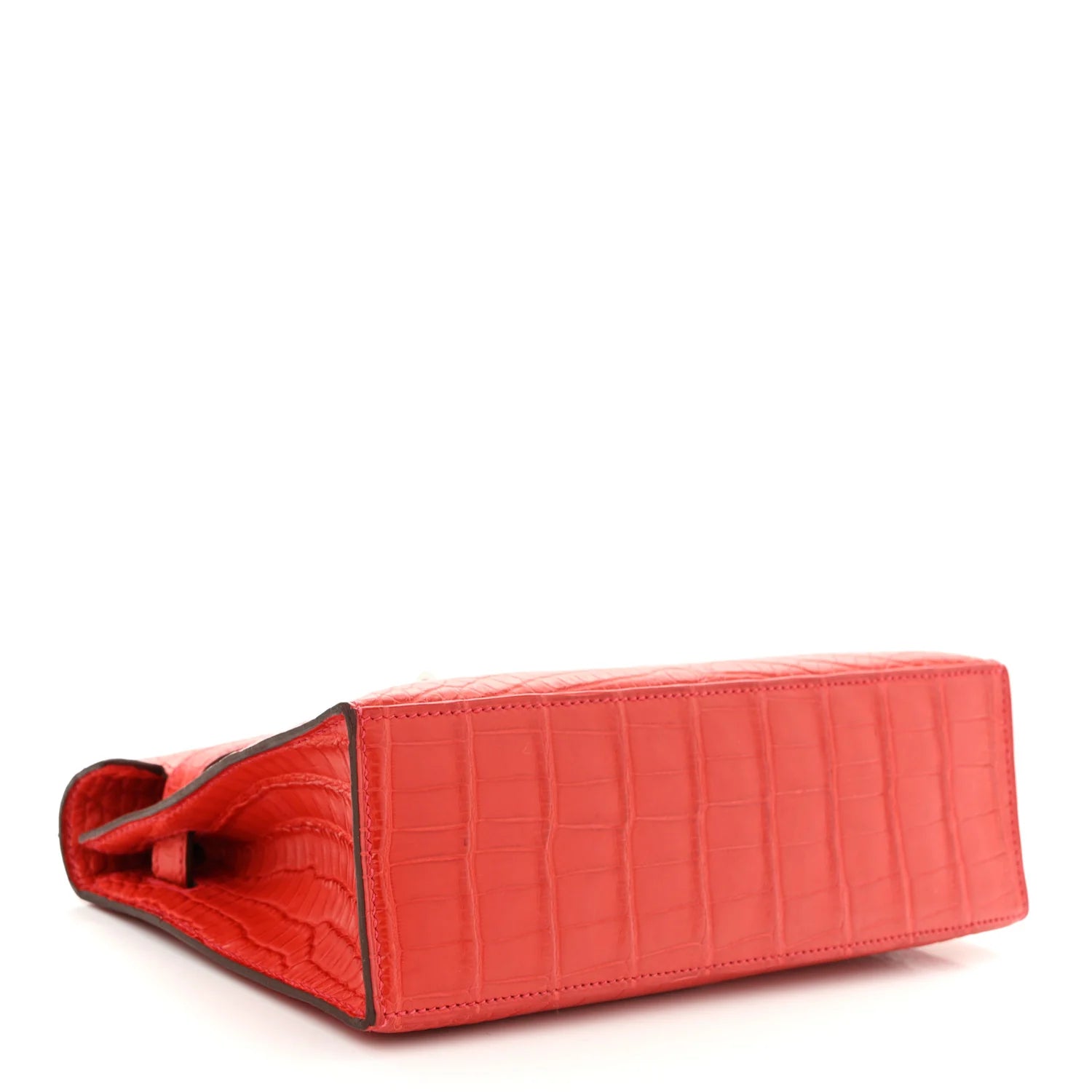 Matte Alligator Kelly Pochette Bougainvillea