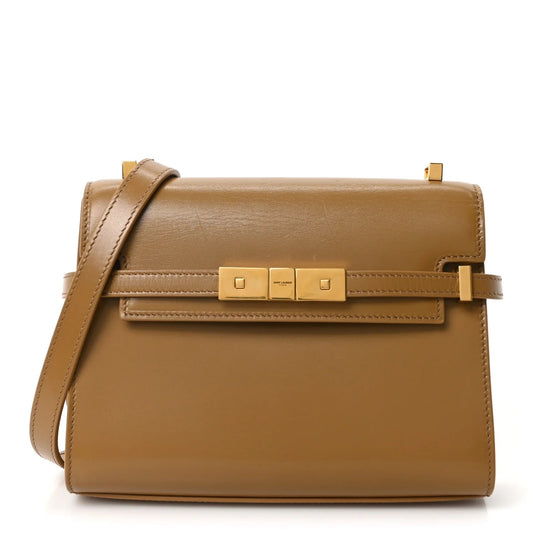 Smooth Calfskin Mini Manhattan Shoulder Bag Tabac Brown