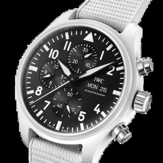 Unworn  Pilot’S Watch Chronograph TOP GUN Edition “Lake Tahoe”, Ceramic, Titanium, 44,5Mm, Ref# IW389105, Box and Papers