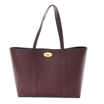 Small Classic Grain Bayswater Tote Burgundy Oxford Blue
