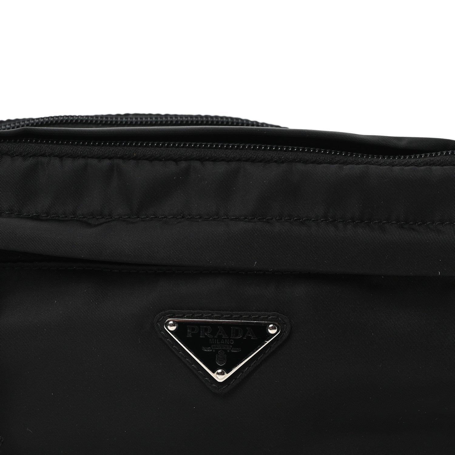 Tessuto Nylon Double Pocket Belt Bag Black