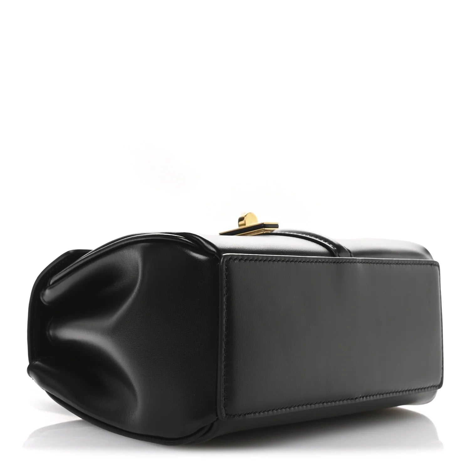 Satinated Calfskin Mini 16 Top Handle Bag Black